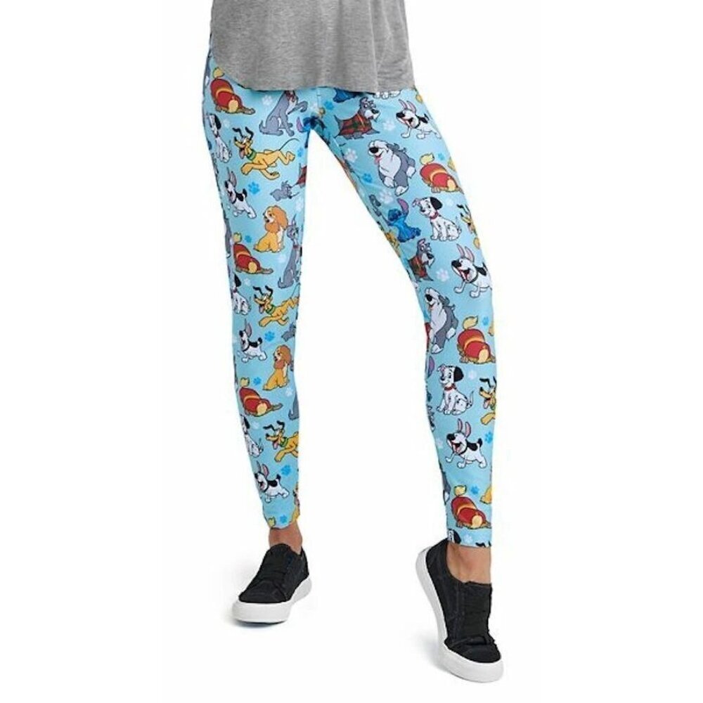 Disney Parks Dogs Of Disney Light Blue Leggings Adult Size Large
